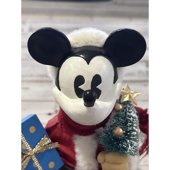 Mickey & Co‎ VTG Fabric Mache Figurines 8" Christmas Santa Mickey & Minnie Mouse - Picture 5 of 16